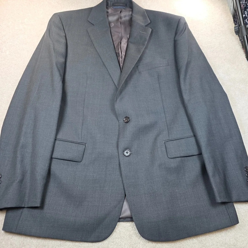 Lauren Ralph Lauren Blazer Mens 42R Gray Notch Lapel Single Breasted Pockets